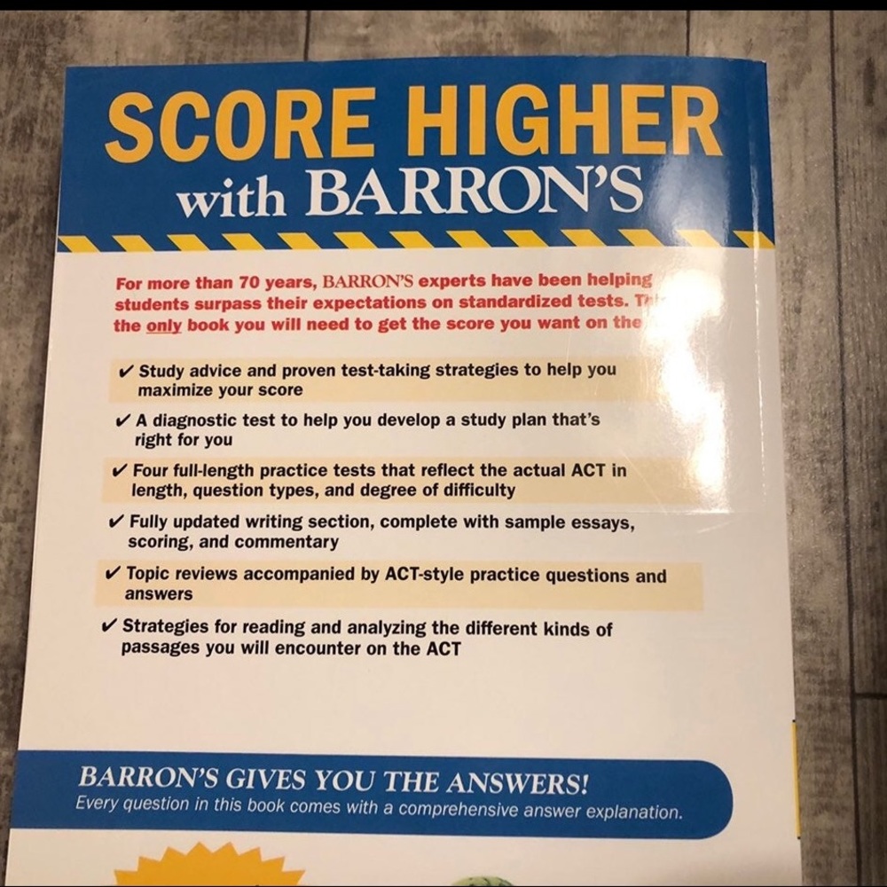 Barron's ACT Prep Paperback Study Guide Trade Paperback Guidebook 2nd Ed 2016 - Picture 11 of 11